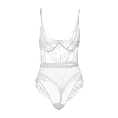 Intricate Lace Floral Ultra-thin Bodysuit