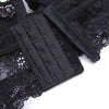Lacy Lingerie 6 Pc Set With Y-Line Straps + Brassiere + Panties + Garters + Stockings
