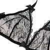 Translucent Floral Design Half Cup Bra + Lace bra + Thong