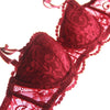 Floral Half Cup Bra With Matching Lace Thong