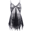 Sheer Lacy See-Thru Deep V Nightgown with G String