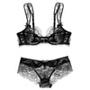 Thin & Slimming Ultra-thin Floral Lace Bra and Panty Set