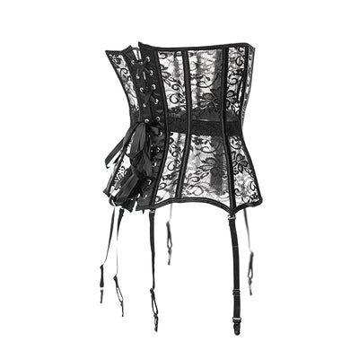 Embroidered Intricate Corset With Matching Stockings