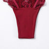 Floral Lace Brassiere With Matching High Waist Ribbon Panty Set