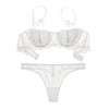 Floral Half Cup Bra With Matching Lace Thong