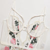 Embroidered Roses Translucent One-Piece