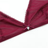 Translucent See-Thru Yarn Bra With Matching High Waist Panties