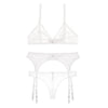 Ultra Thin See-Through 3/4 Cup With Garters & Thong