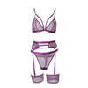 Soft Lace Ultra-Thin 3 Piece Suit With Garter And Thigh Straps