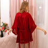 Luxury Enticing Sleeping Robe With Fine Lace Hem