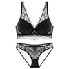 Deep-V Lacy Midriff Brassiere with Matching Panty